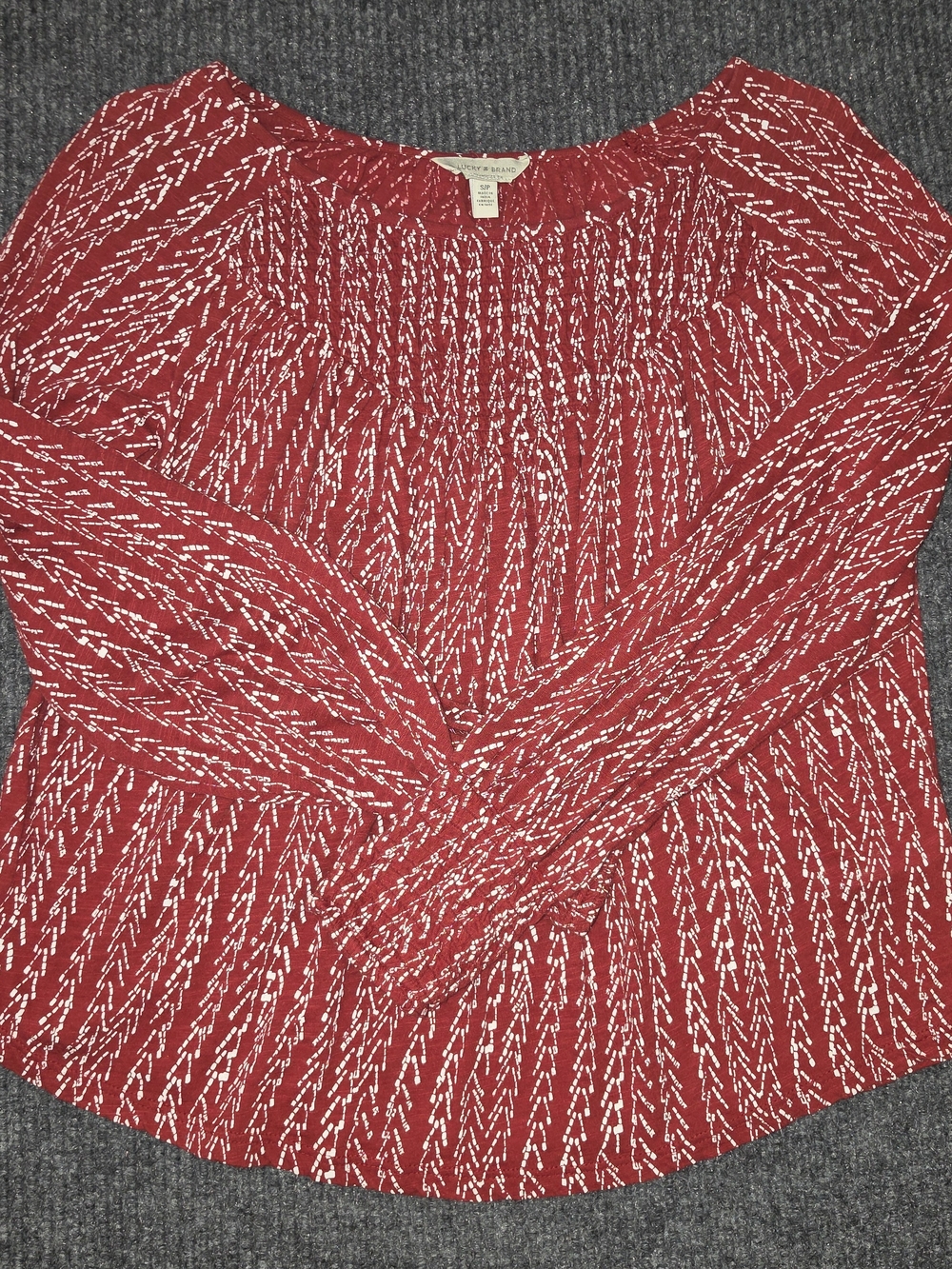 Lucky Brand Red and White Patterned Top - Picture 2 of 8